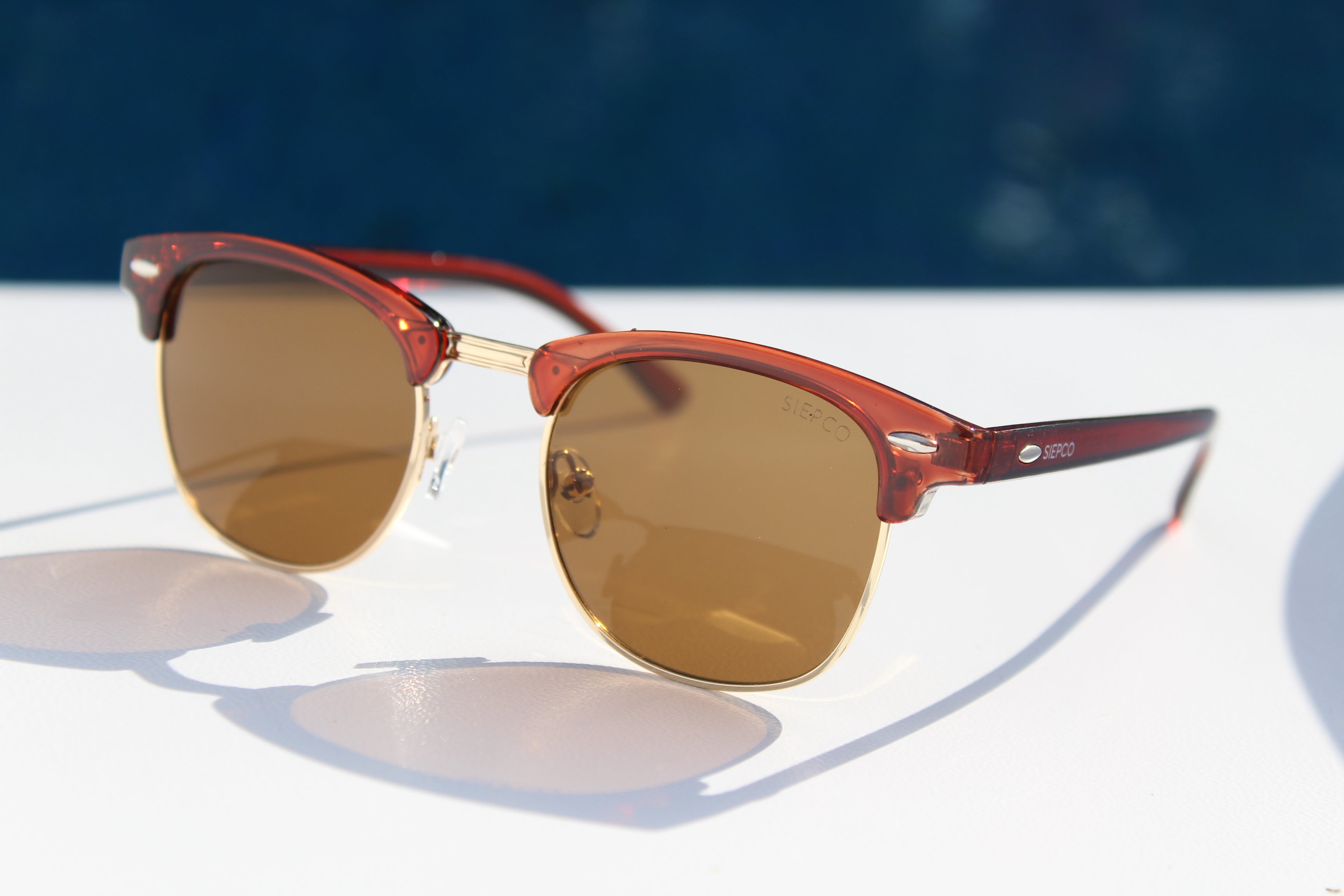 Clubmaster Style Sunglasses for Sale Canada - Red Frames